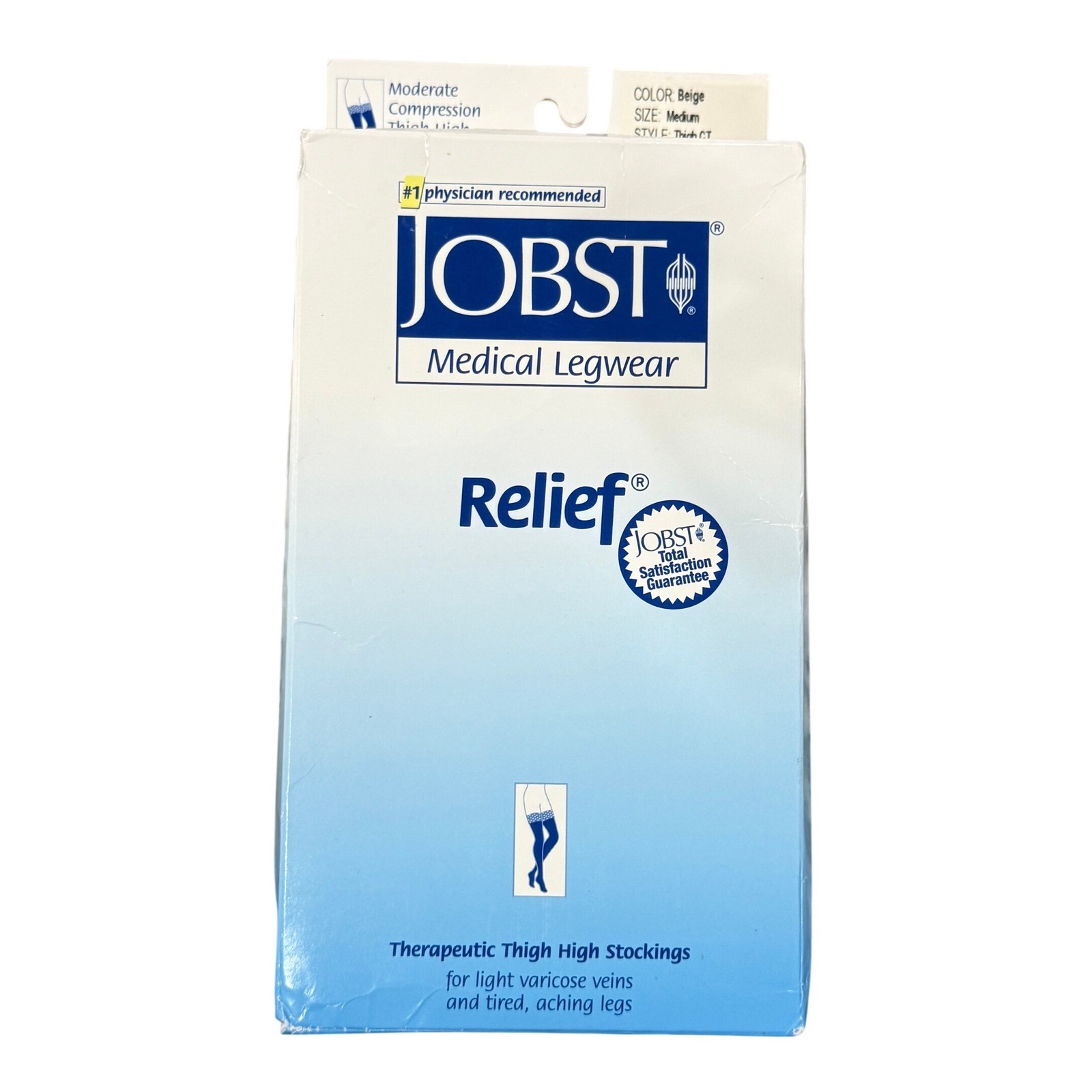 Jobst Relief Moderate Compression Thigh High Stockings Beige Medium 1520 Mmhg